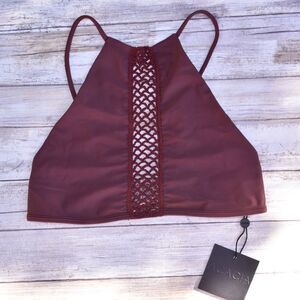 Acacia Swim Merlot MALIBU Crochet Bikini Top